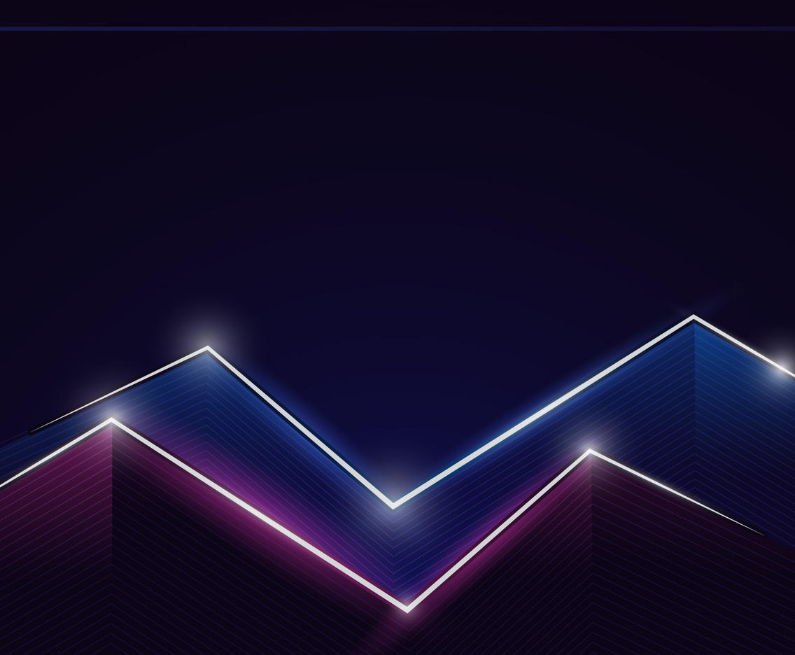 Polygonal neon mountain shape