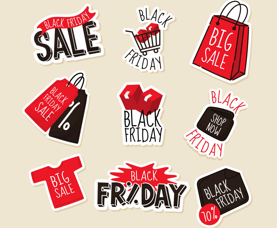 Black Friday Hand-drawn Stickers