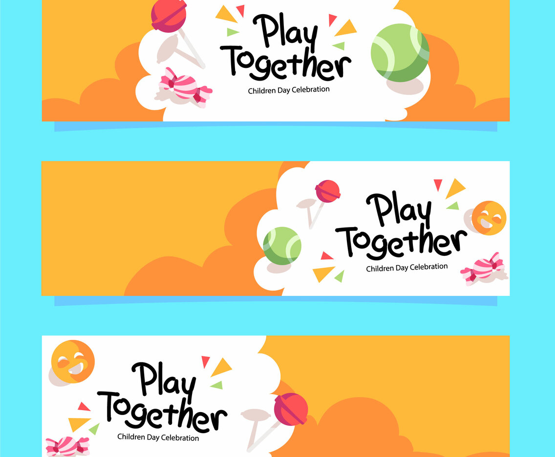 Children Day Play Together Banner