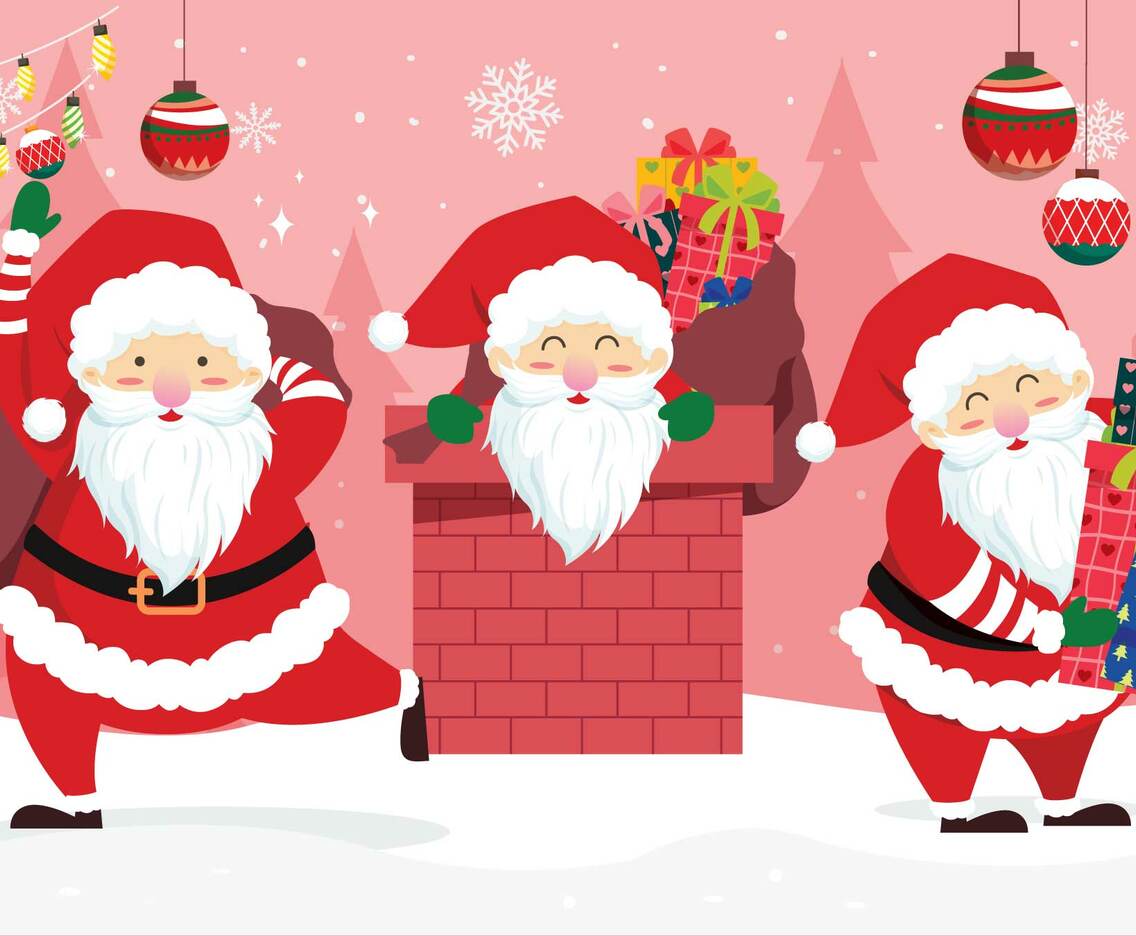 Santa With The Adorable Helpers