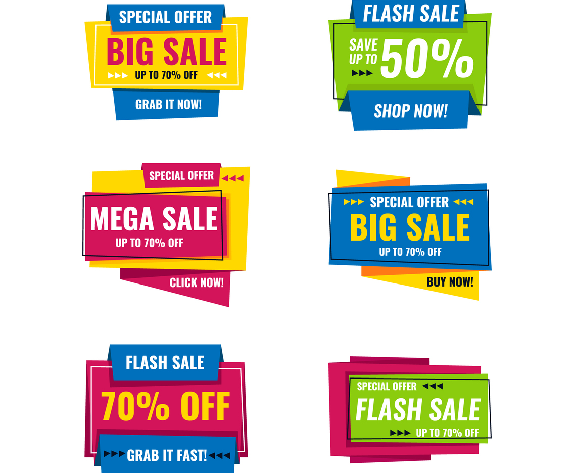 Origami Modern Colorful Sale Banner