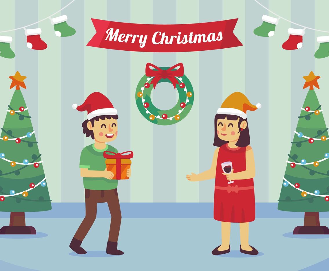 Celebrating Christmas and Exchanging Gifts