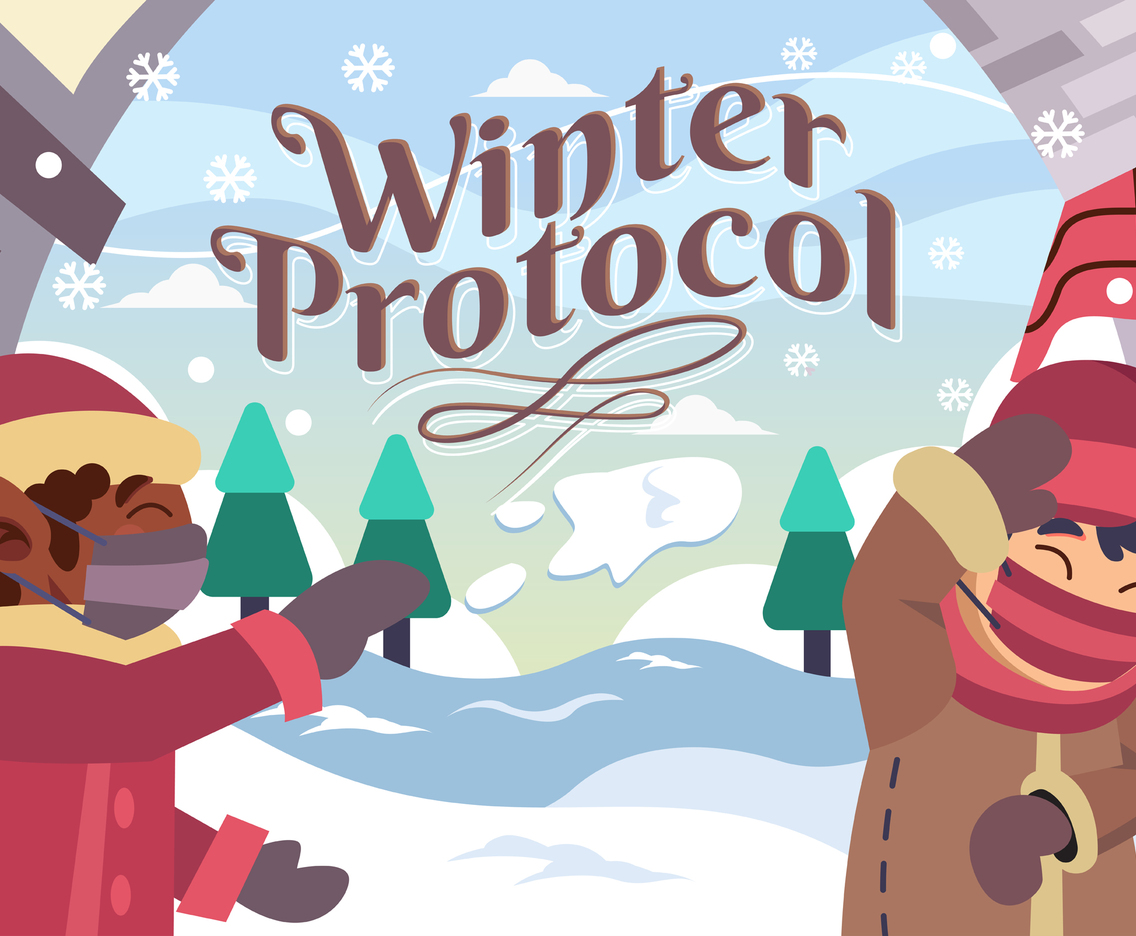 Kids Playing Snow in WInter with Protocol