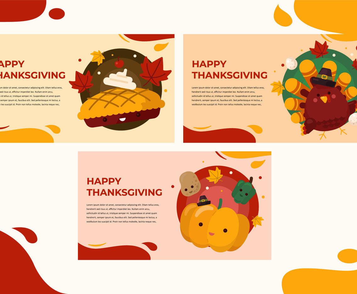 Cute Thanksgiving Banner Set