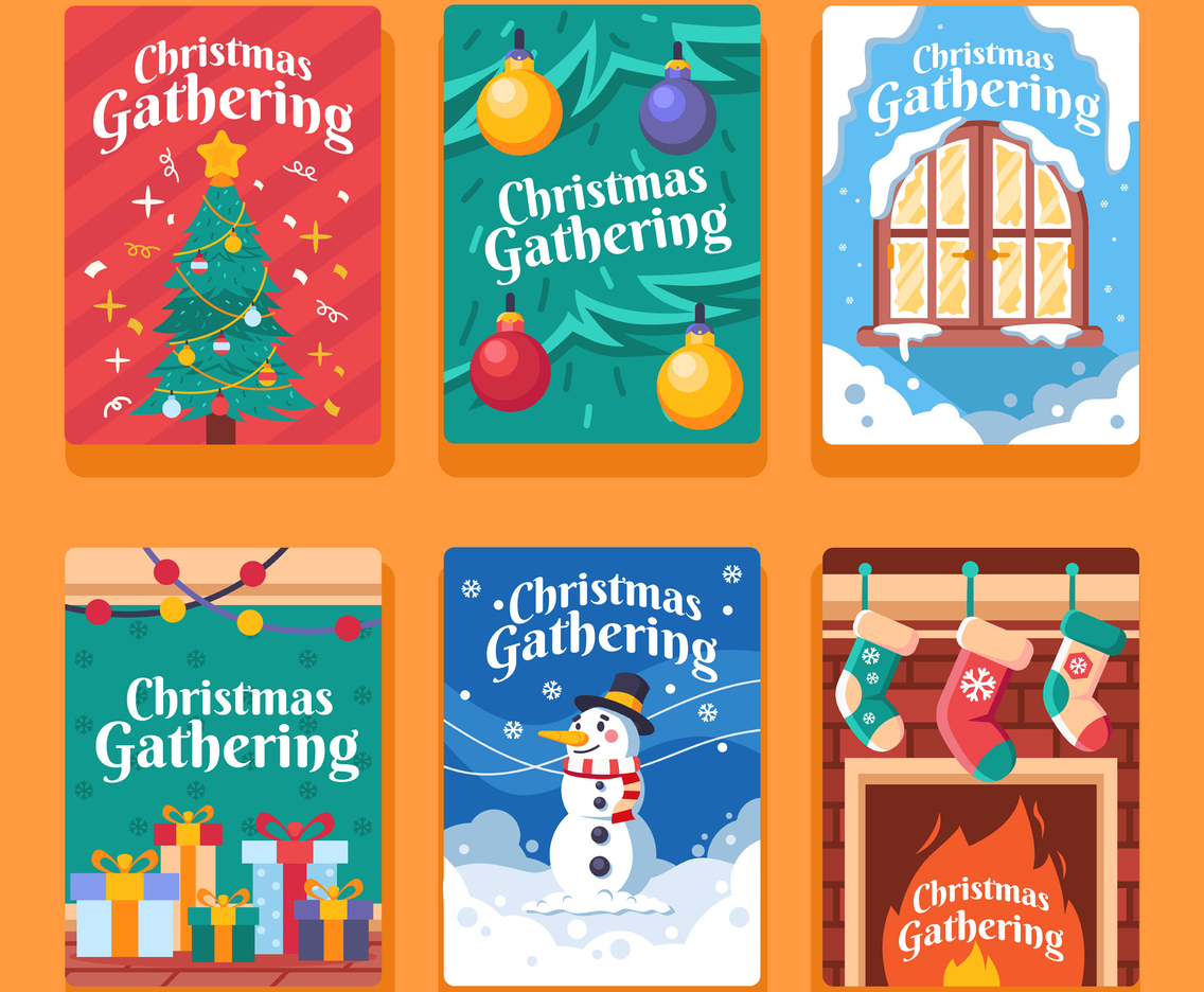 Fun Invitation Card Set for Christmas Gathering