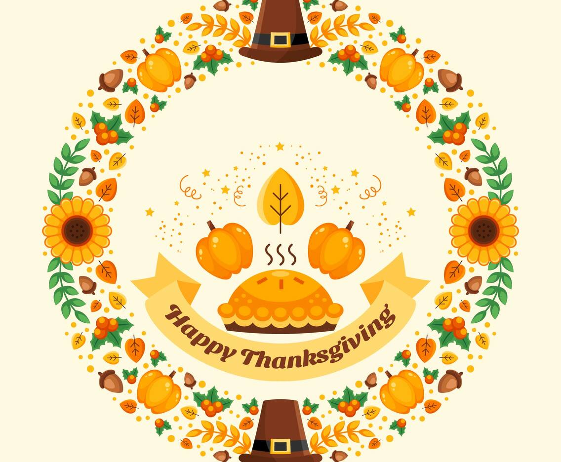 Happy Thanksgiving Day Celebration Wreath