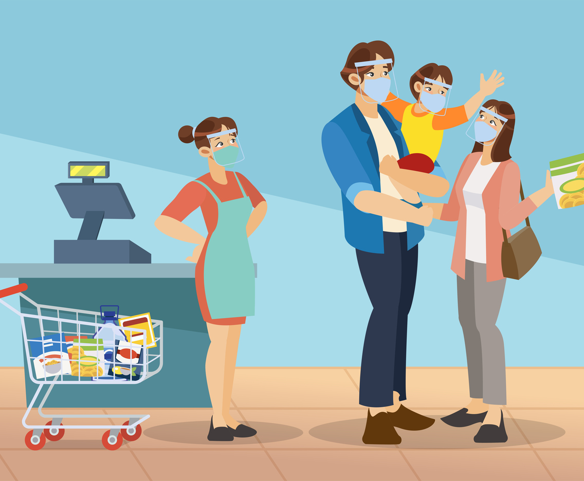 Family Grocery Shopping at The Supermarket