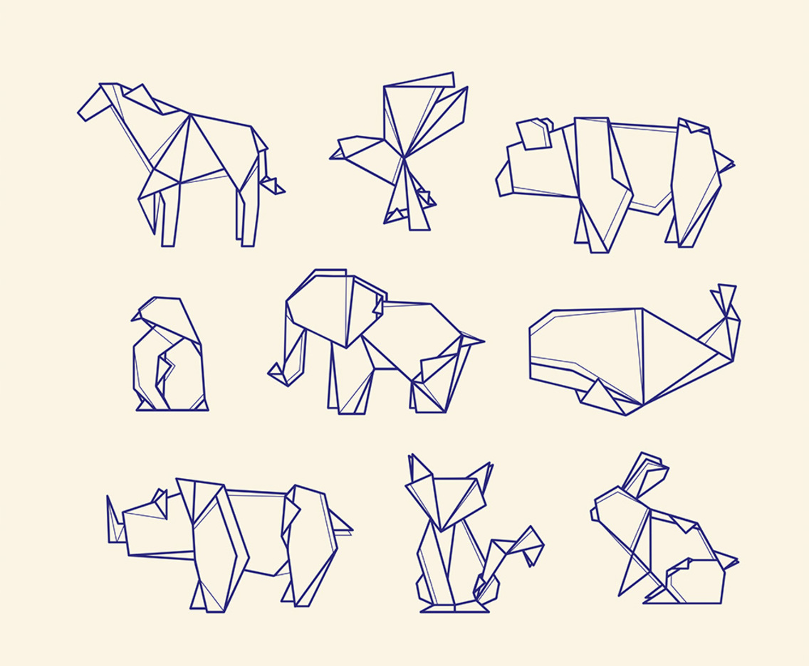 Folded Paper Animals Collection