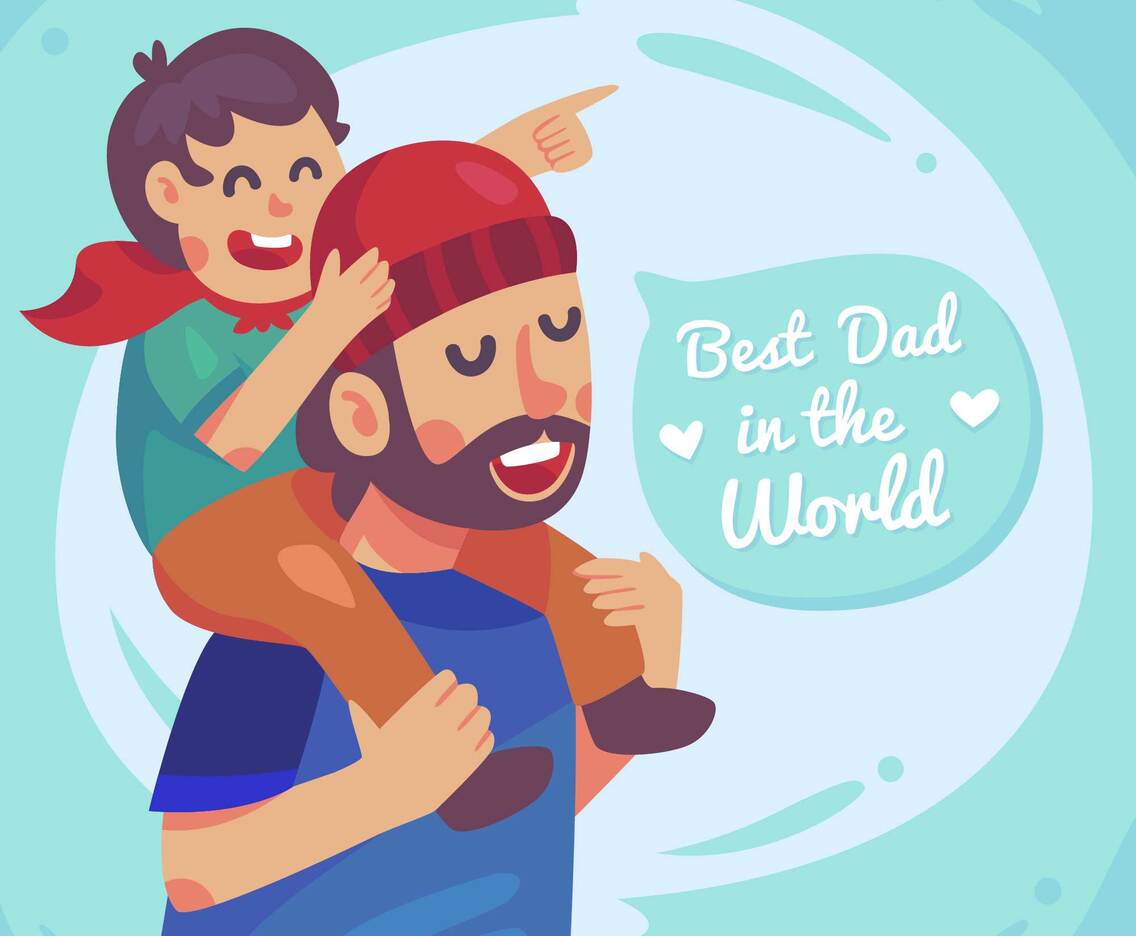 A Child Get Piggy Back from His Father