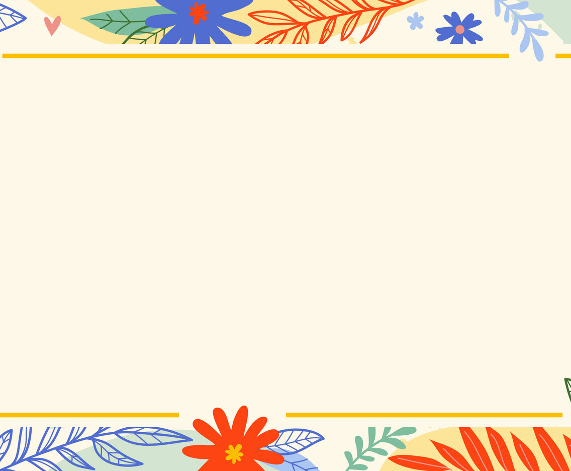 Background with Floral Elements Border