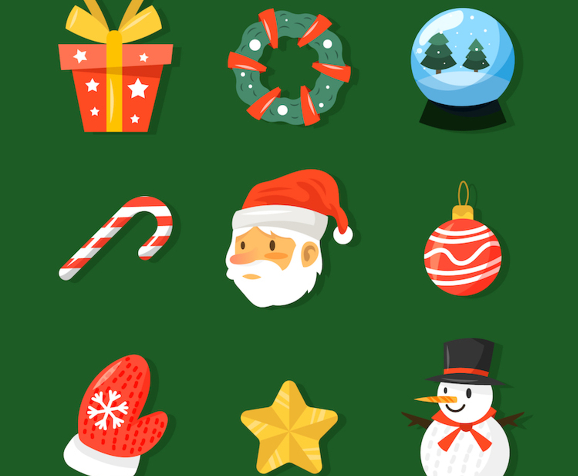 Cute Chrismas Element Icon Collection