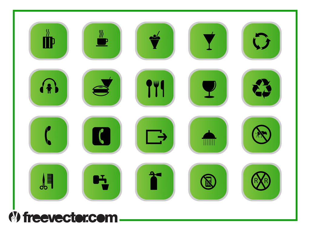 Green Icons Graphics Set