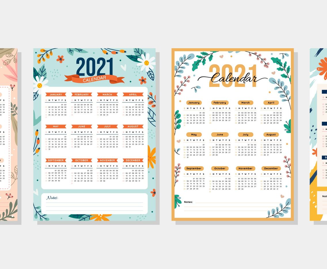 2021 Calendar with Floral Theme