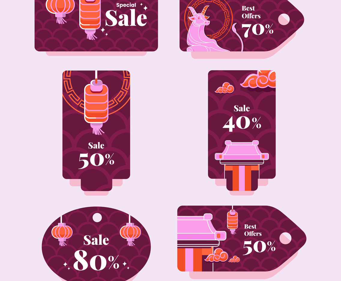 Chinese New Year Gong Xi Fa Cai Sale Label