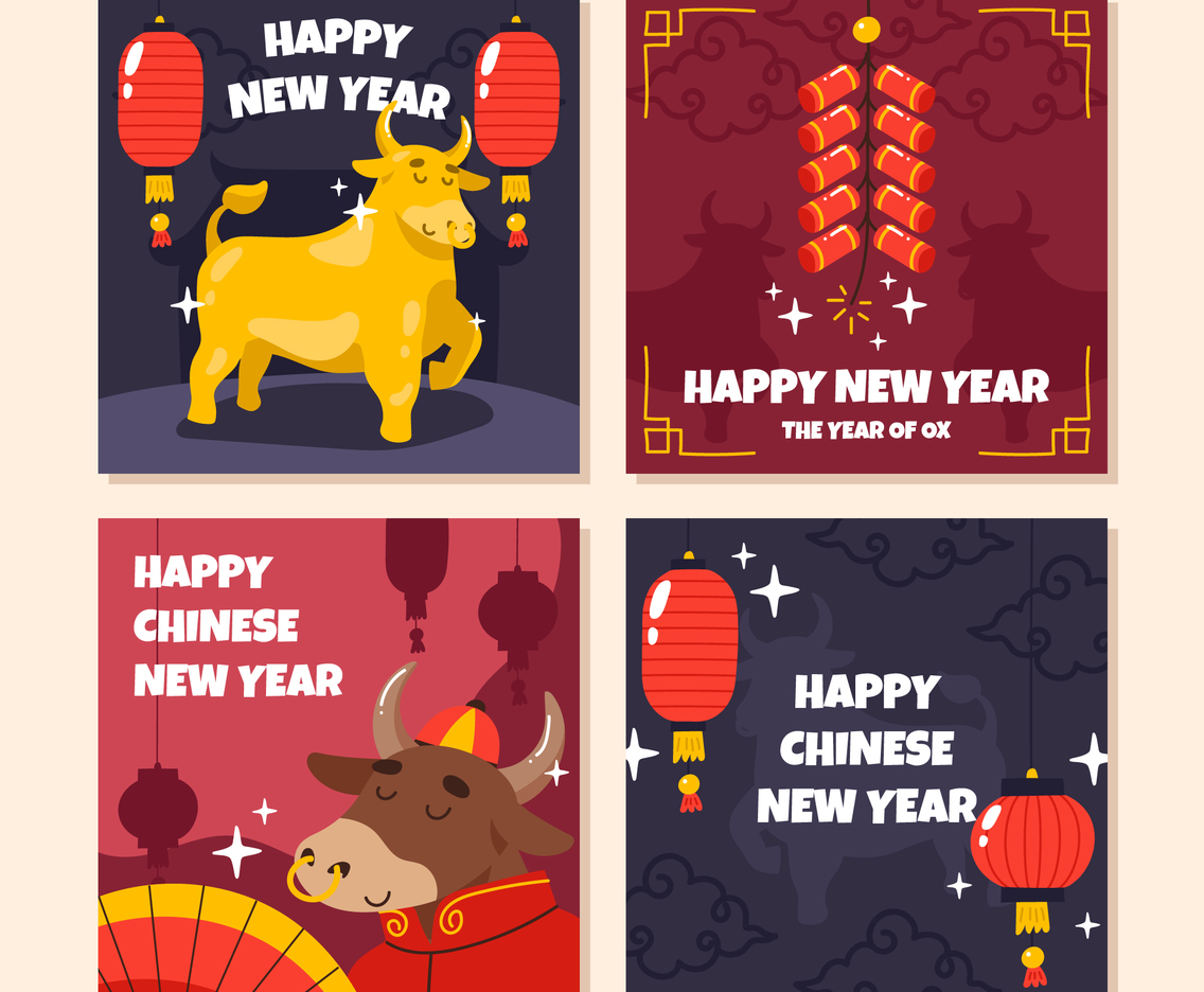 Golden Ox New Year Card