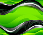 Green Wavy Wire Background