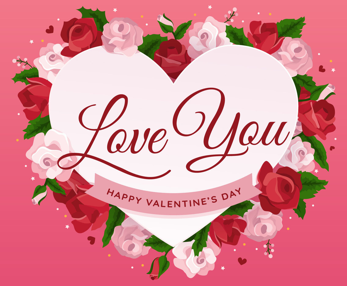 Heart and Roses Symbol of Love