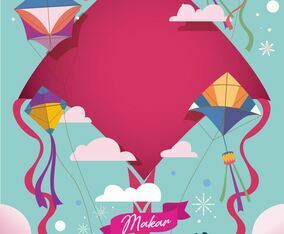 Happy Makar Sankranti with Kites Flying