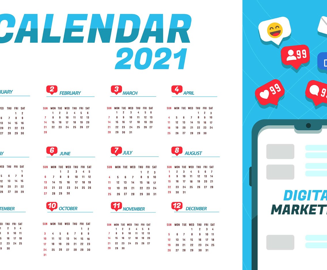 Notifications for 2021 Digital Marketing Calendar