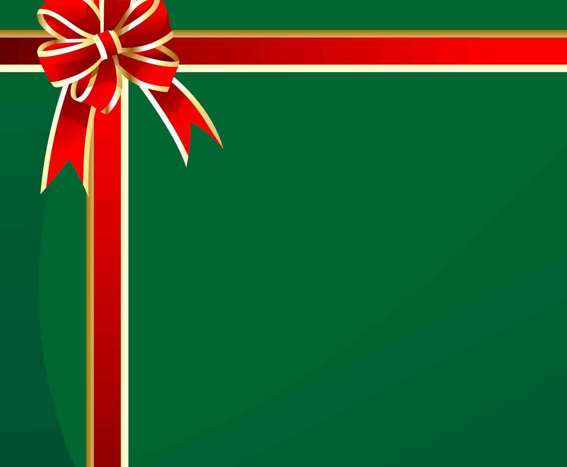 Red Ribbon On Green Background