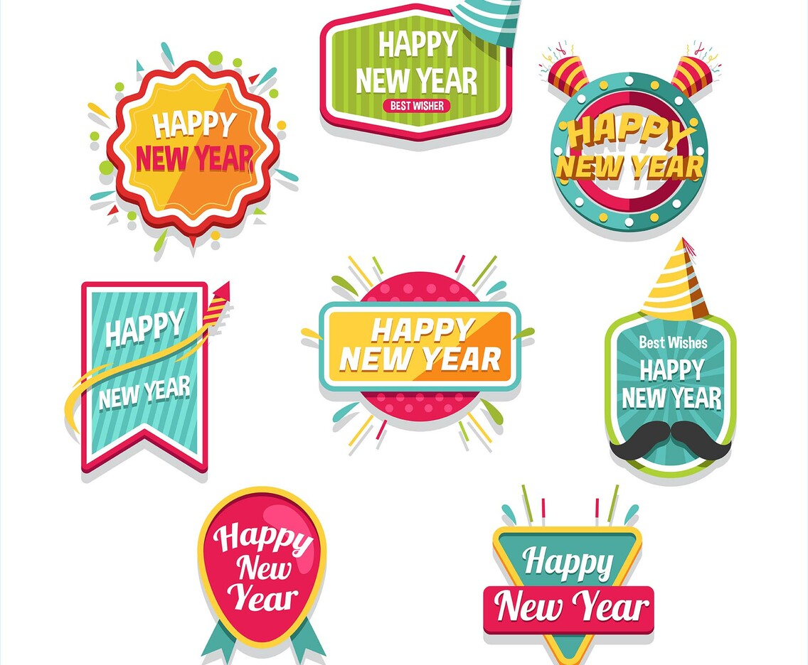 Fun and Joyful New Year Label
