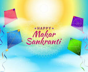 Happy Makar Sankranti Kites Background Concept