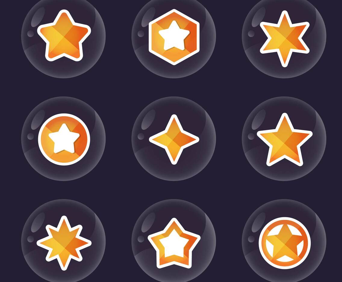 Bubble star icon collections