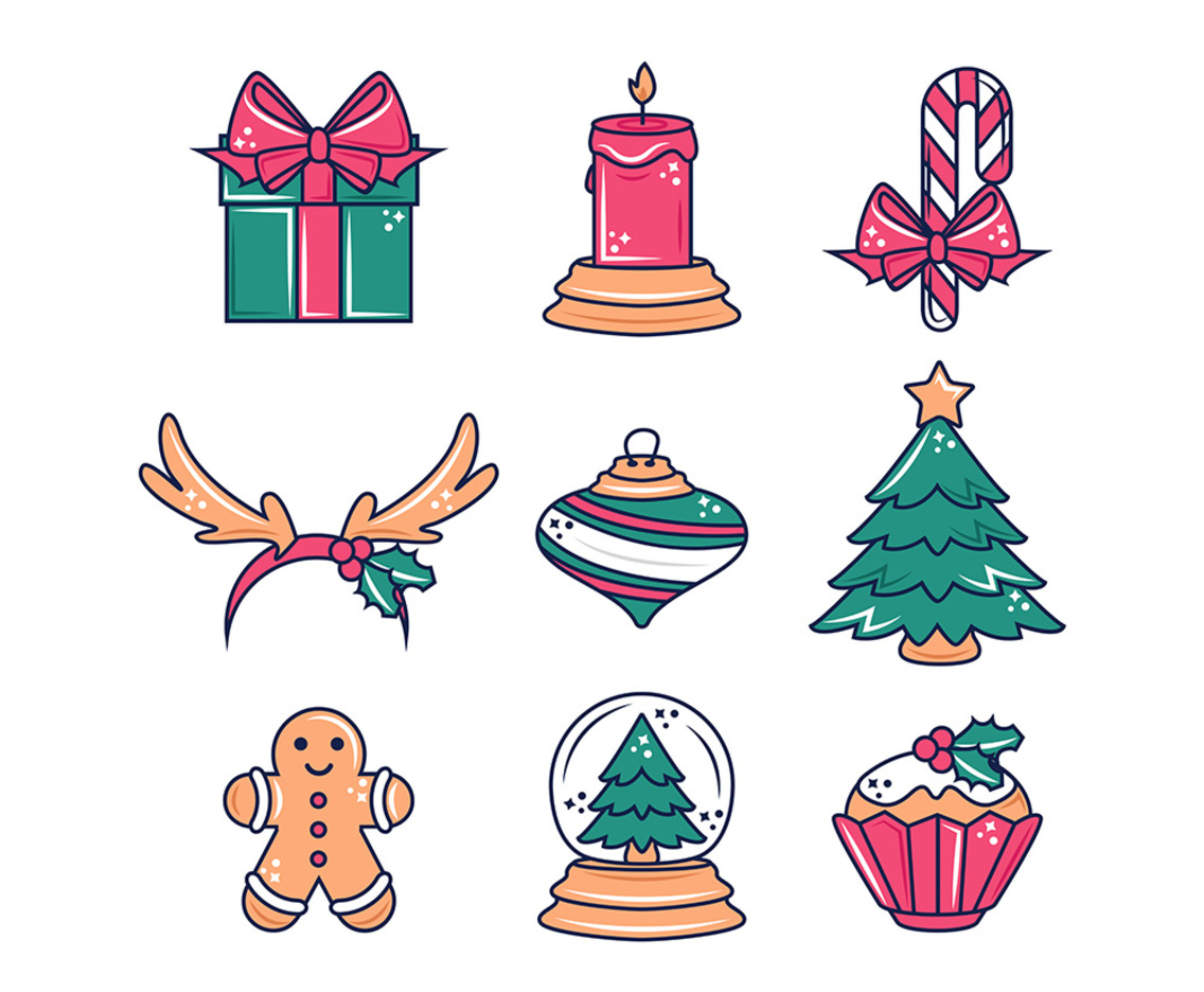 Christmas Items Icon Set