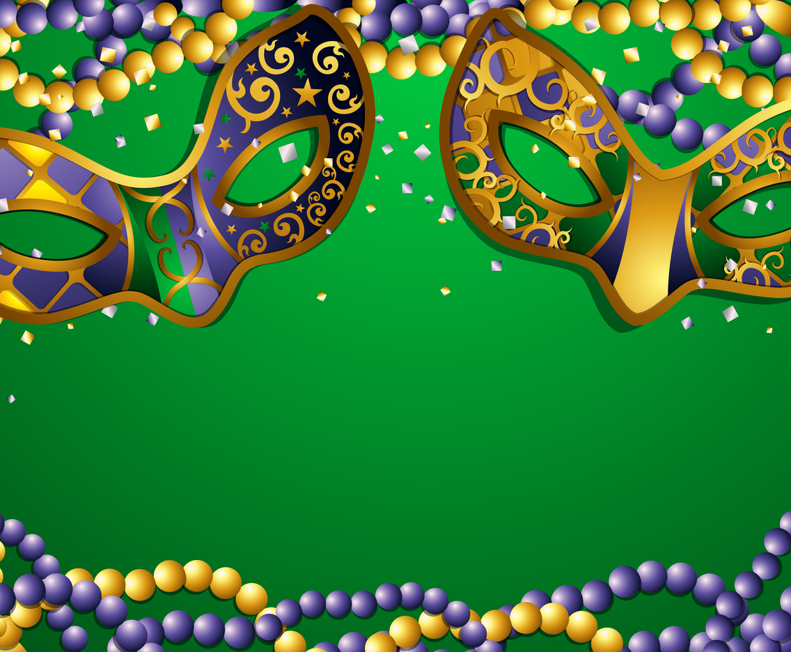 Mask and Beads Background