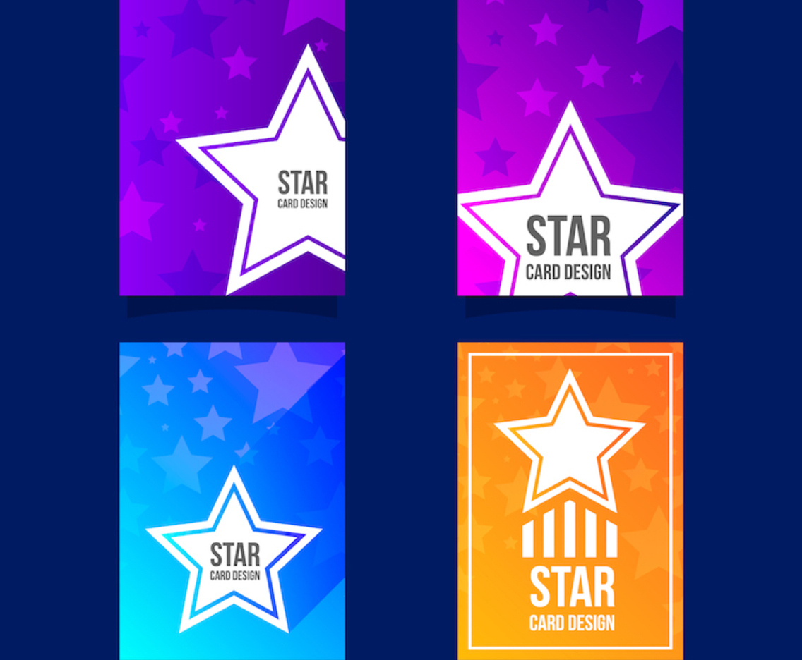 Colorful Gradient Star Card Collection