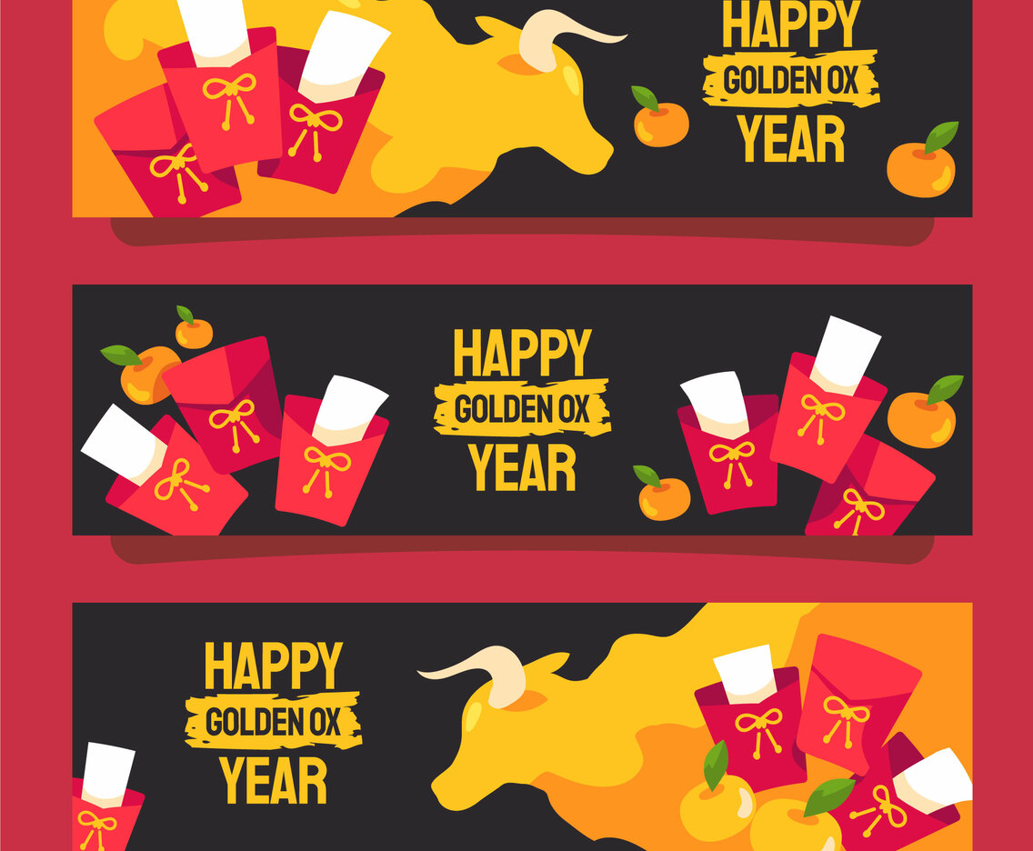 Chinese New Year Golden Ox Banner