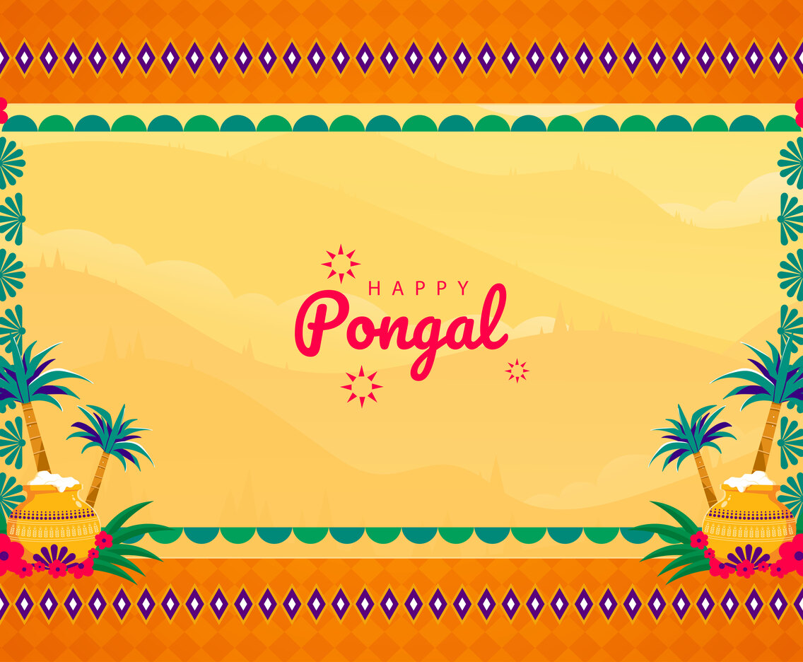 Happy Pongal Frame Background Concept