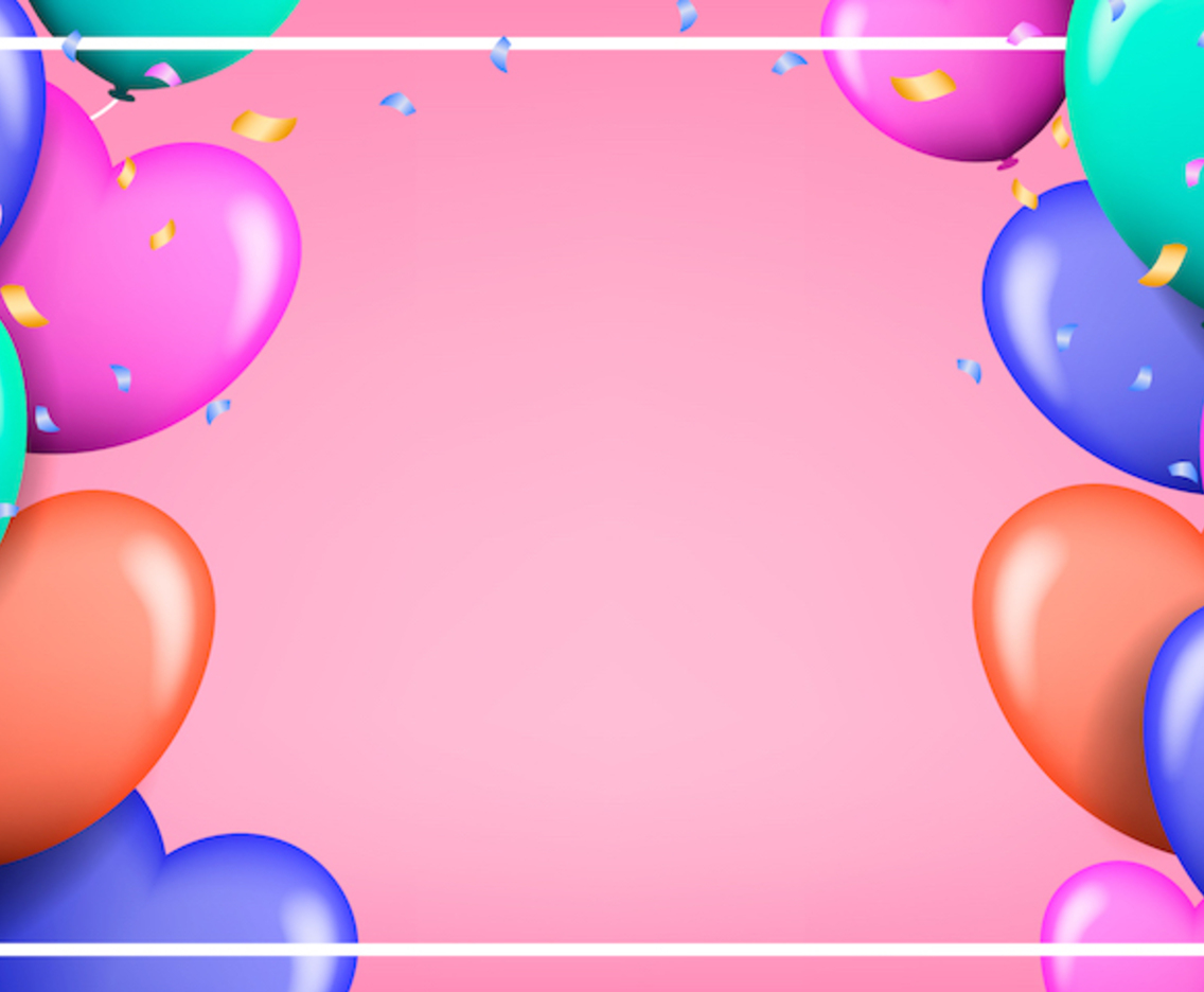 Realistic Love Balloons Valentine's Day Frame