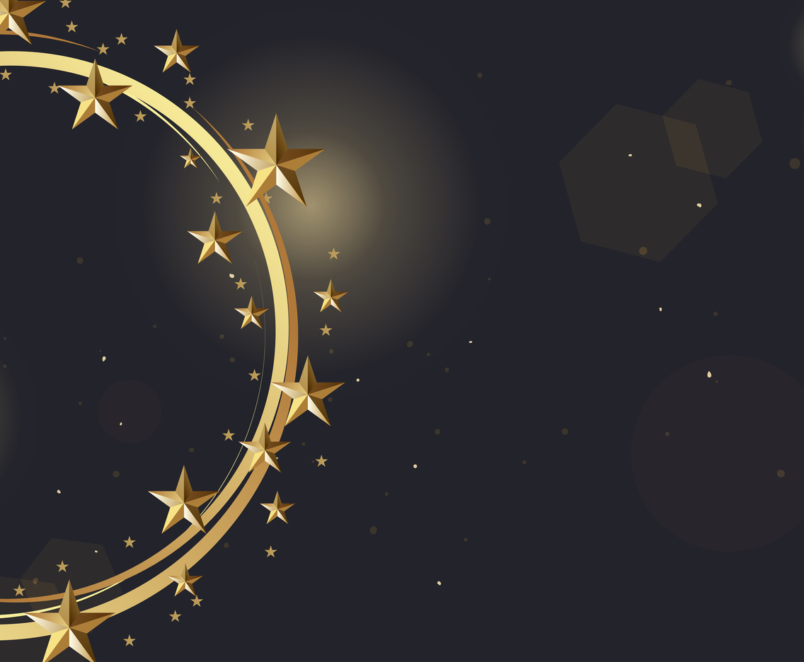Gold Stars Shining Around The Circle