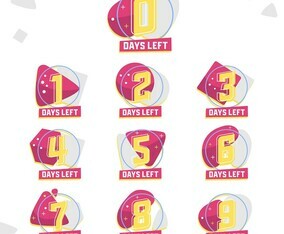 Sticker Sprout Countdown Count Down Stickers Vector Art & Graphics | freevector.com