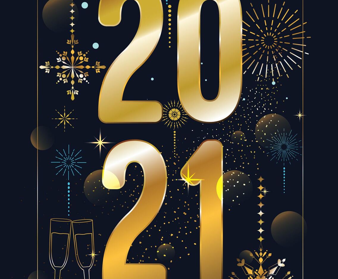 New Year 2021 with Snow Color Sparkle