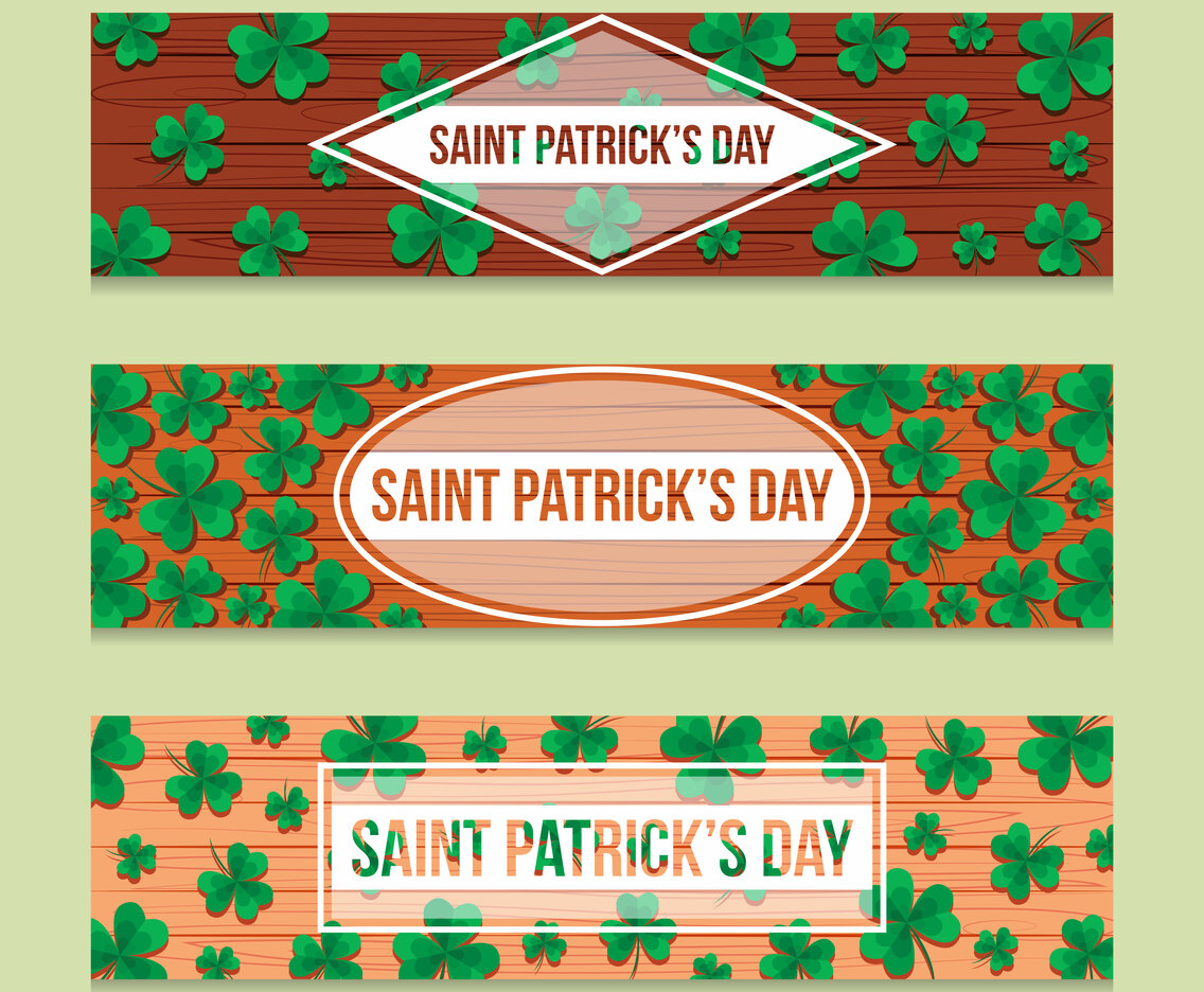 Saint Patrick Clover Banner