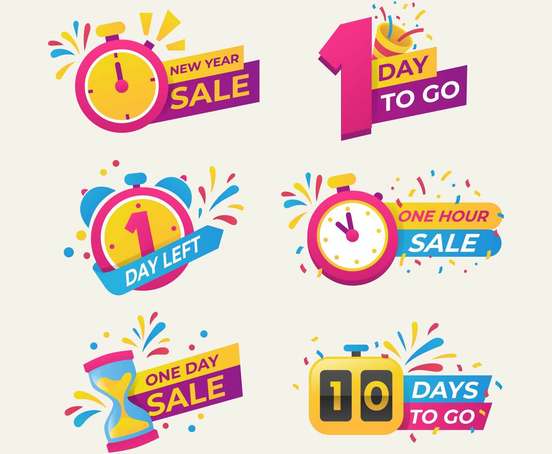 Set of Sale Countdown Label