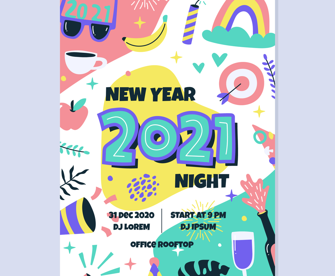 Handdrawing New Year Poster