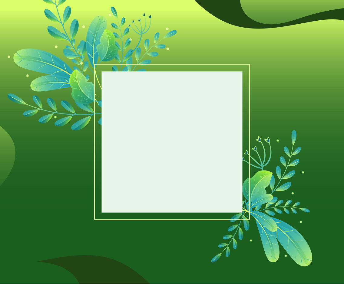Elegant Floral Glowing Green Background
