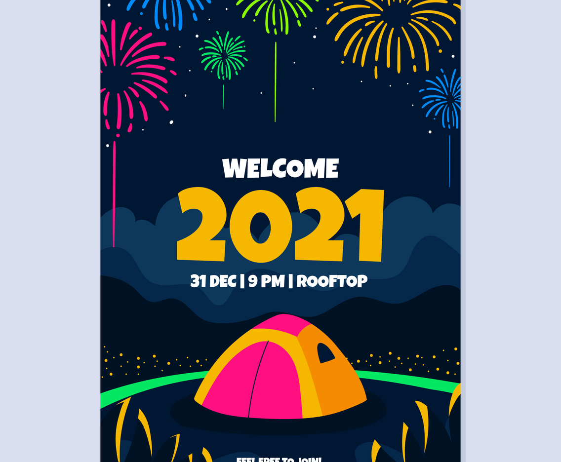 Camping At New Year Night