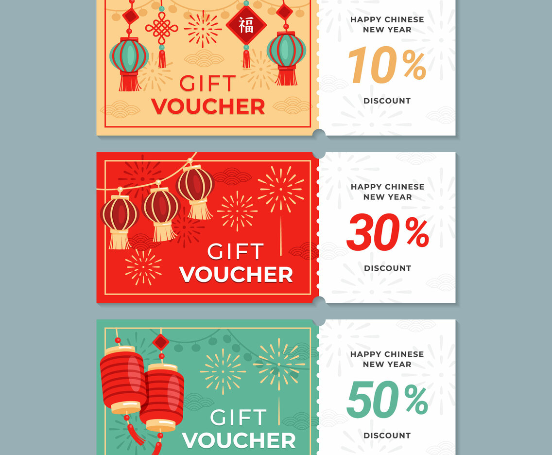 Colourful Chinese New Year Gift Voucher