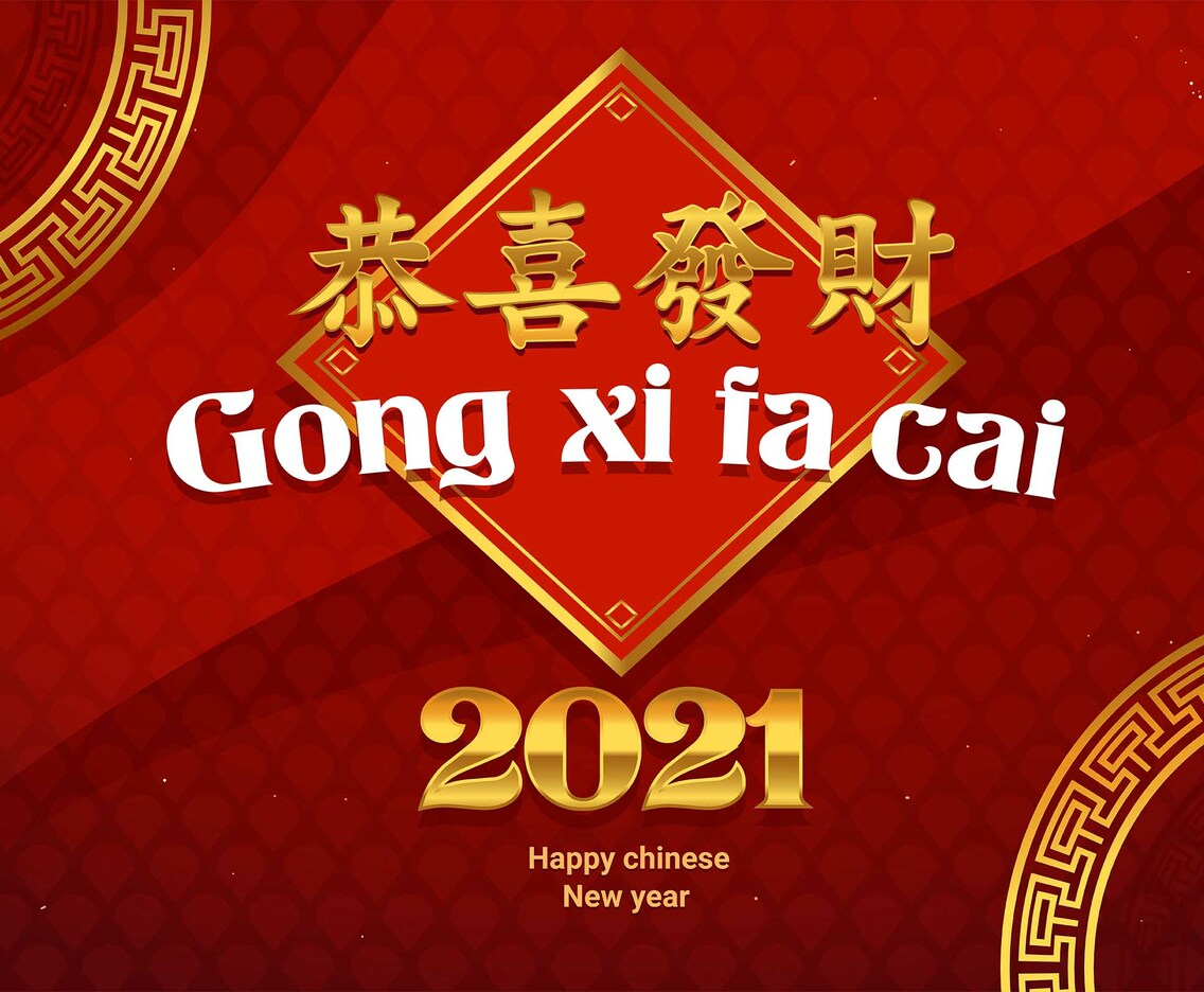 Oriental Red Lunar New Year 2021 Background
