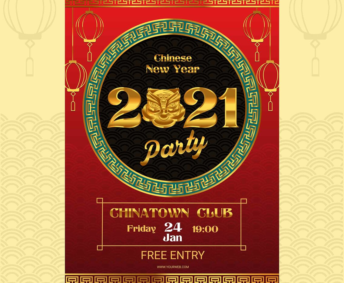 Fancy Gold Chinese New Year Poster