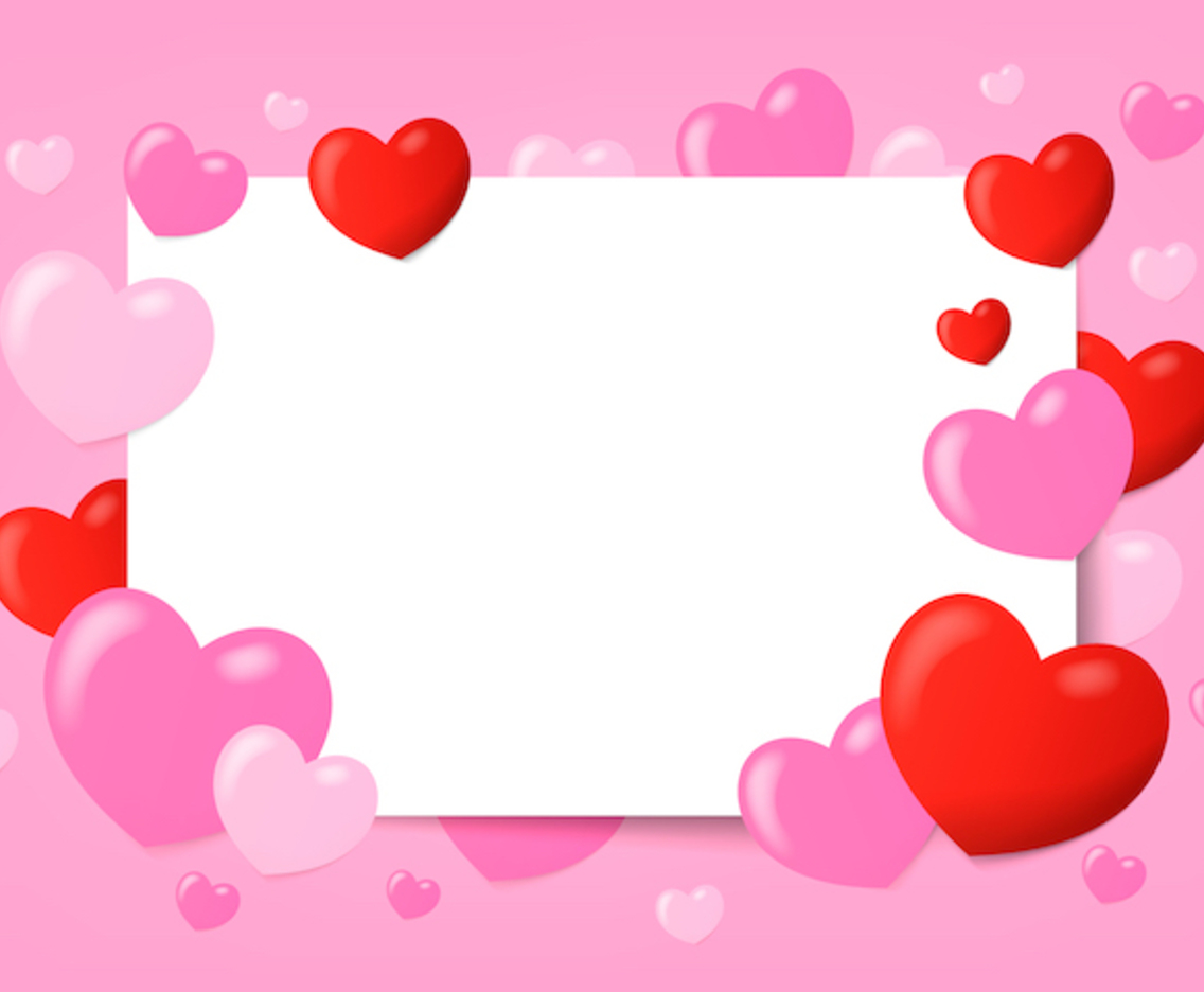 Realistic Colorful Valentine Heart Background