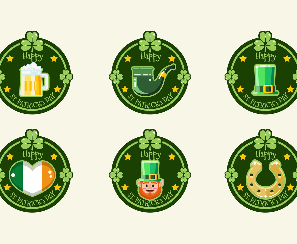 Set of Happy St. Patrick's Day Label