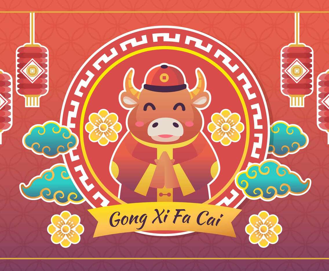 Colorful Chinese new year background