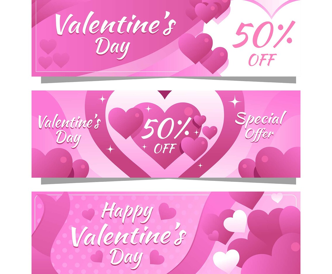 Bloom Pink Hearts Valentine Day Offer
