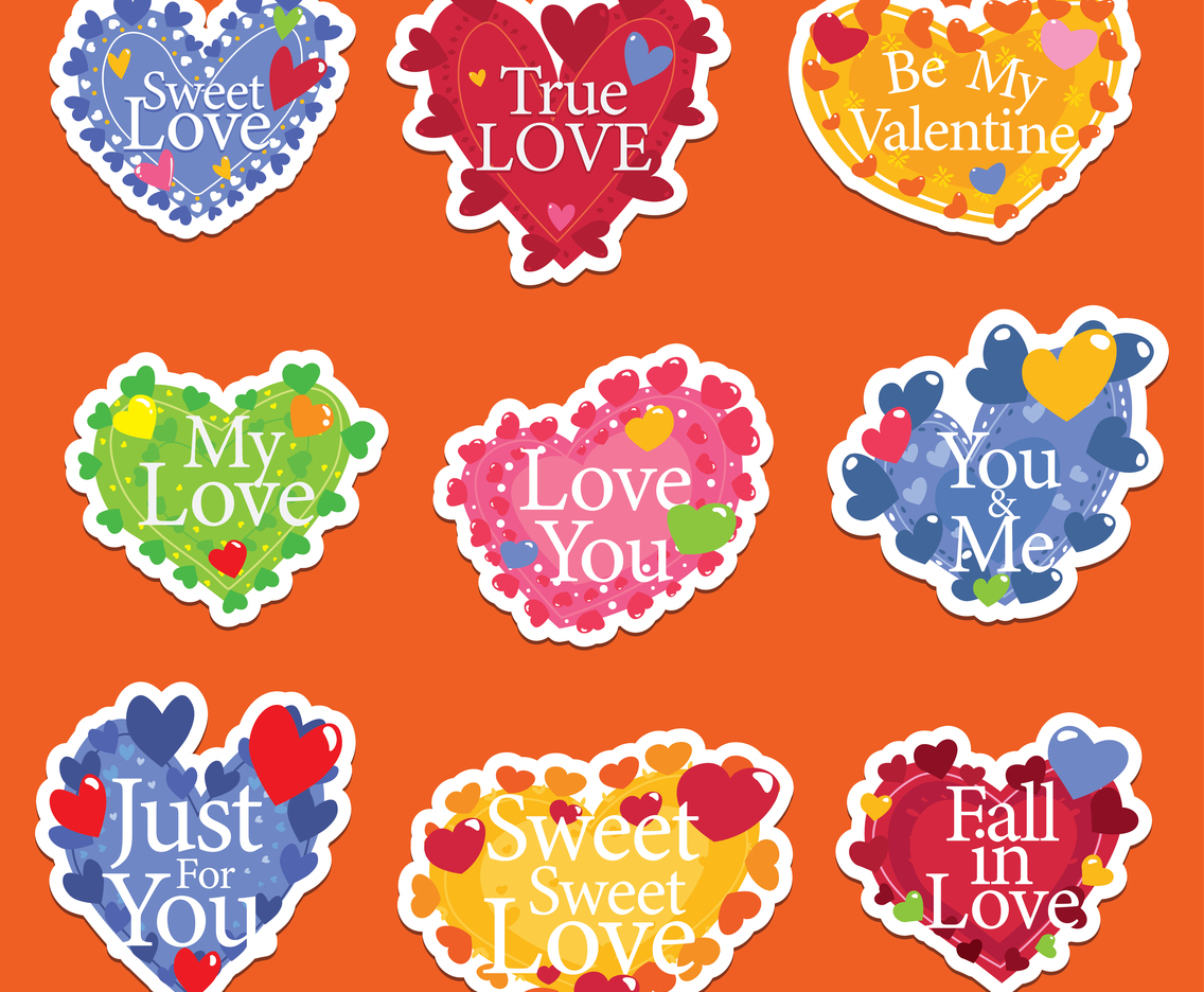 Heart Valentine's Day Sticker Concept