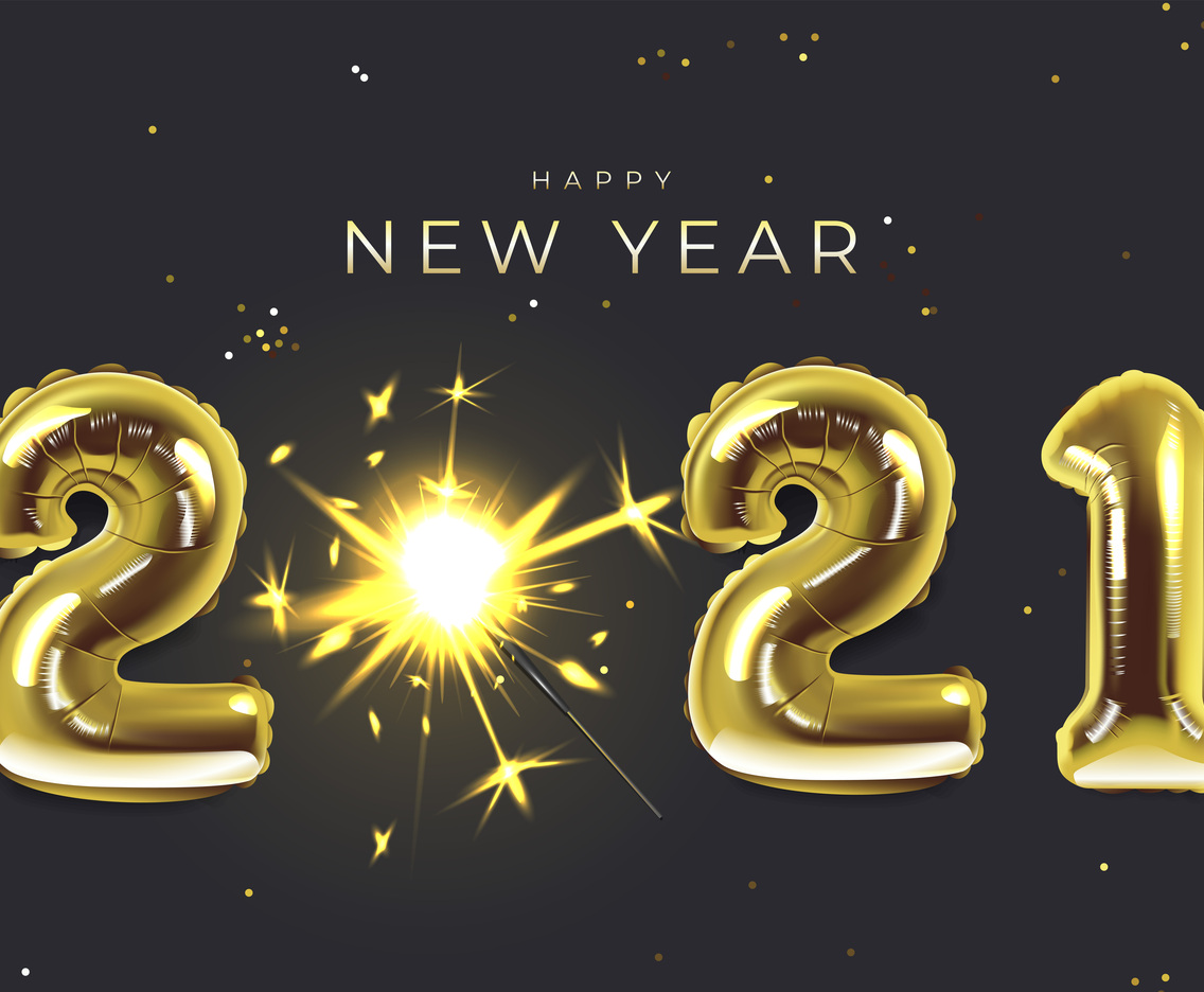 New year Background with 2021 Balloons